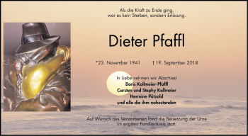 Traueranzeige von Dieter Pfaffl von Mannheimer Morgen