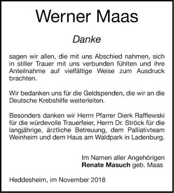 Traueranzeige von Werner Haas von Mannheimer Morgen