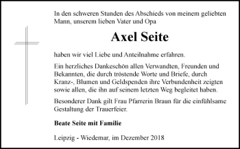 Traueranzeige von Axel Seite von Fränkische Nachrichten