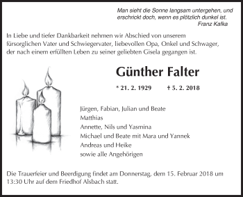 Traueranzeige von Günther Falter 