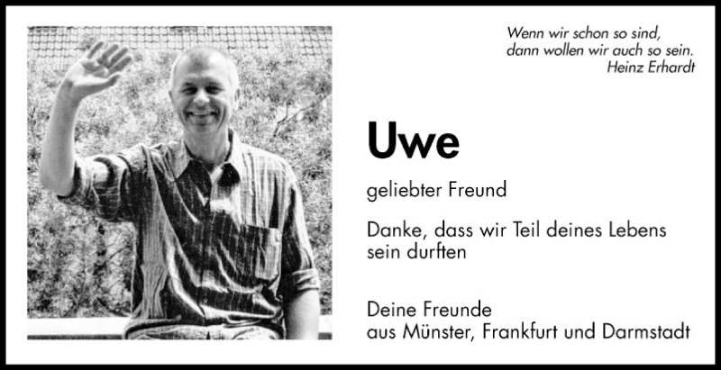  Traueranzeige für Uwe Bauer vom 18.05.2018 aus Fränkische Nachrichten