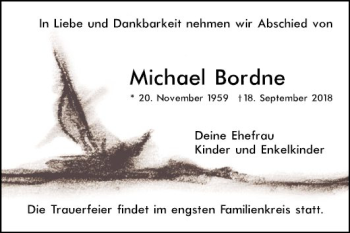 Traueranzeige von Michael Bordne von Mannheimer Morgen