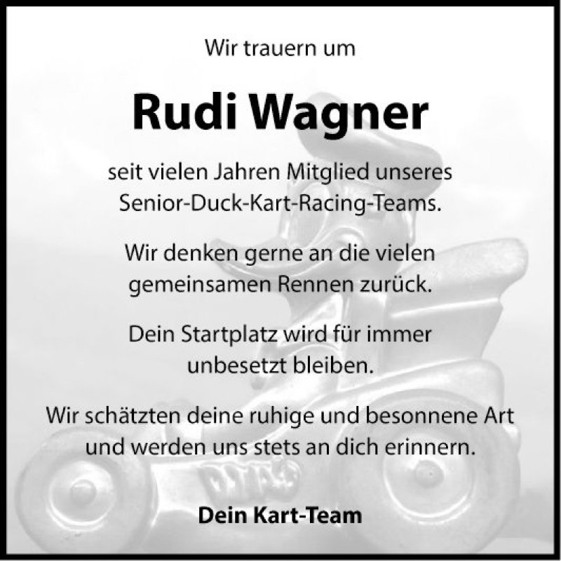  Traueranzeige für Rudi Wagner vom 05.12.2019 aus Fränkische Nachrichten