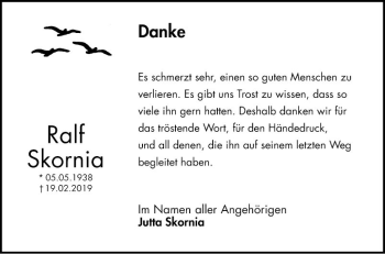 Traueranzeige von Ralf Skornia von Südhessen Morgen