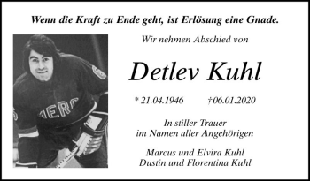 Traueranzeige von Detlev Kuhl von Mannheimer Morgen