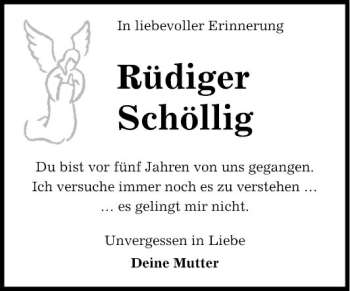 Traueranzeige von Rüdiger Schöllig von Fränkische Nachrichten