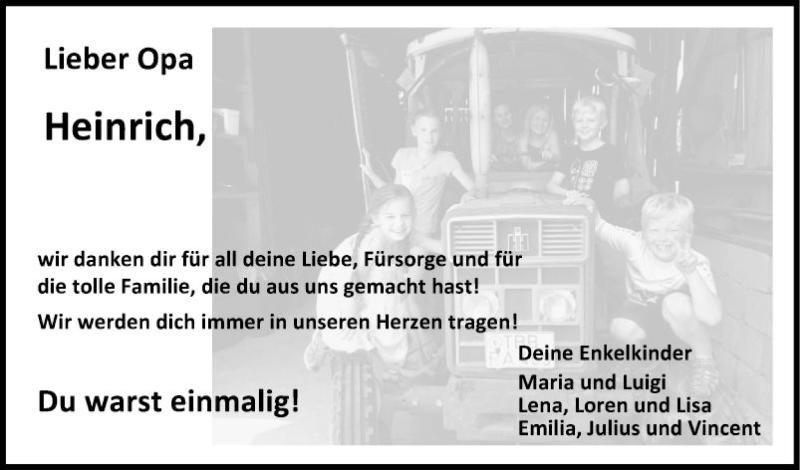  Traueranzeige für Heinrich  vom 26.11.2020 aus Fränkische Nachrichten
