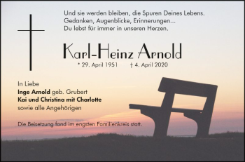 Traueranzeige von Karl-Heinz Arnold von Südhessen Morgen