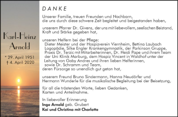 Traueranzeige von Karl-Heinz Arnold von Südhessen Morgen