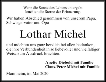Traueranzeige von Lothar Michel von Mannheimer Morgen