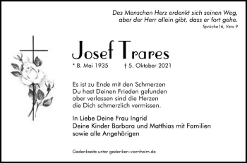 Traueranzeige von Josef Trares von Südhessen Morgen
