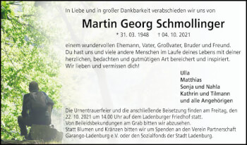 Traueranzeige von Martin Georg Schmollinger von Mannheimer Morgen