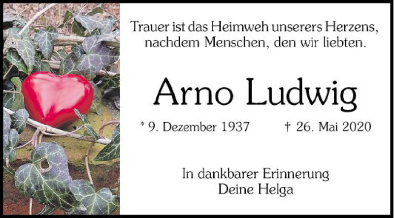  Traueranzeige für Arno Ludwig vom 09.12.2021 aus Mannheimer Morgen