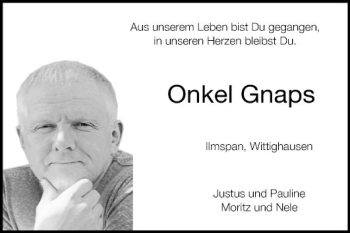 Traueranzeige von Gnaps  von Fränkische Nachrichten