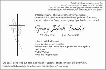 Traueranzeige von Georg Jakob Sander von Südhessen Morgen