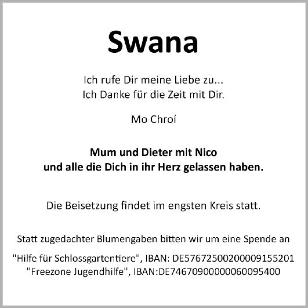  Traueranzeige für Swana Hertrich vom 24.06.2023 aus Schwetzinger Zeitung