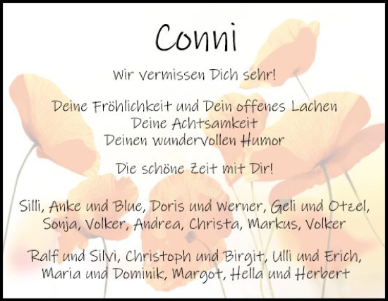 Traueranzeige von Cornelia Fibich-Bucher von Fränkische Nachrichten