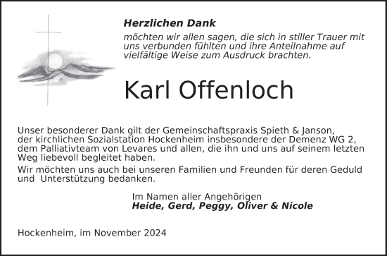 Traueranzeige von Karl Offenloch von Schwetzinger Zeitung