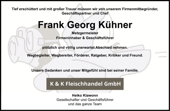 Traueranzeige von Frank Georg Kühner von Mannheimer Morgen