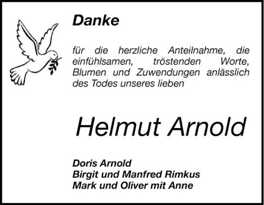 Traueranzeige für Helmut Arnold vom 17.02.2024 aus Mannheimer Morgen