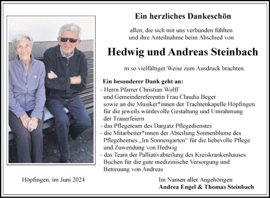 Traueranzeige von Andreas Steinbach von Fränkische Nachrichten