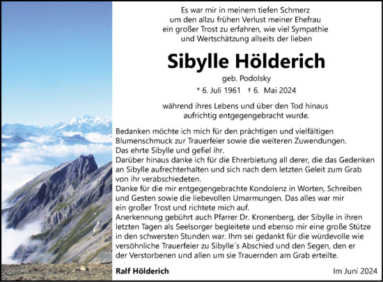Traueranzeige von Sibylle Hölderich von Mannheimer Morgen