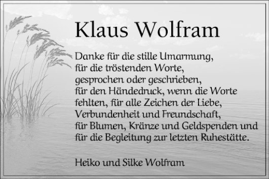 Traueranzeige von Klaus Wolfram von Mannheimer Morgen