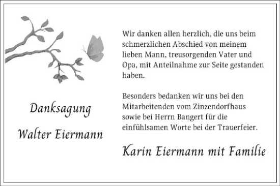 Traueranzeige von Walter Eiermann von Mannheimer Morgen