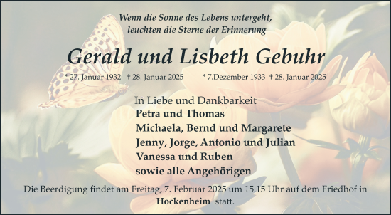 Traueranzeige von Gerald Gebuhr von Schwetzinger Zeitung