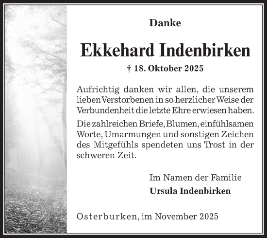 Traueranzeige von Ekkehard Indenbirken von Fränkische Nachrichten