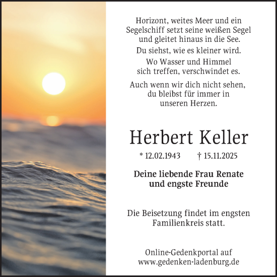 Traueranzeige von Herbert Keller von Mannheimer Morgen