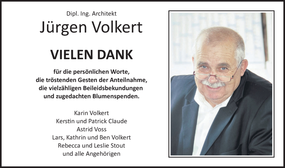  Traueranzeige für Jürgen Volkert vom 15.02.2025 aus Fränkische Nachrichten