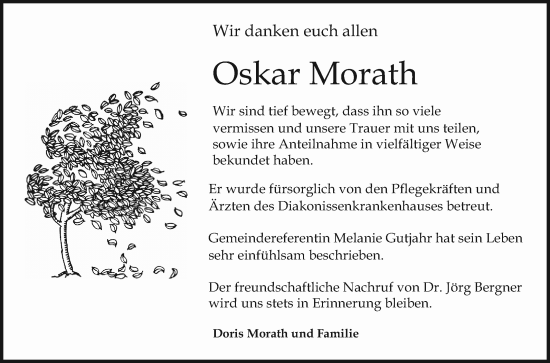 Traueranzeige von Oskar Morath von Mannheimer Morgen