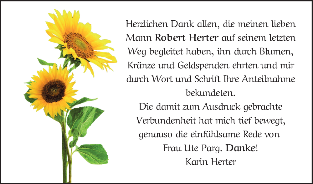  Traueranzeige für Robert Herter vom 17.03.2025 aus Bergsträßer Anzeiger
