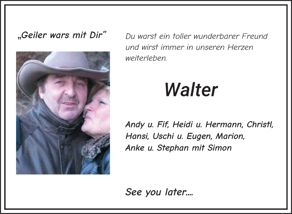  Traueranzeige für Walter Eck vom 22.03.2025 aus Fränkische Nachrichten