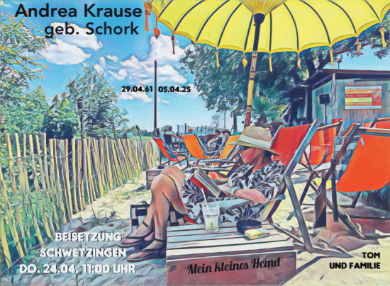 Traueranzeige von Andrea Krause von Schwetzinger Zeitung