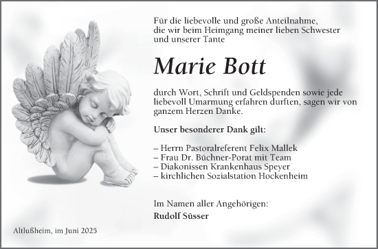 Traueranzeige von Marie Bott von Schwetzinger Zeitung