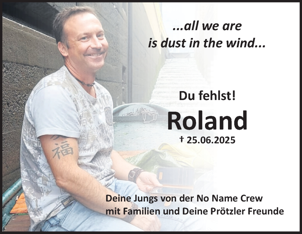  Traueranzeige für Roland Eckert vom 09.07.2025 aus Fränkische Nachrichten