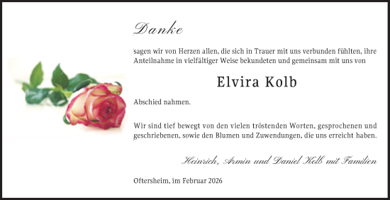 Traueranzeige von Elvira Kolb von Schwetzinger Zeitung